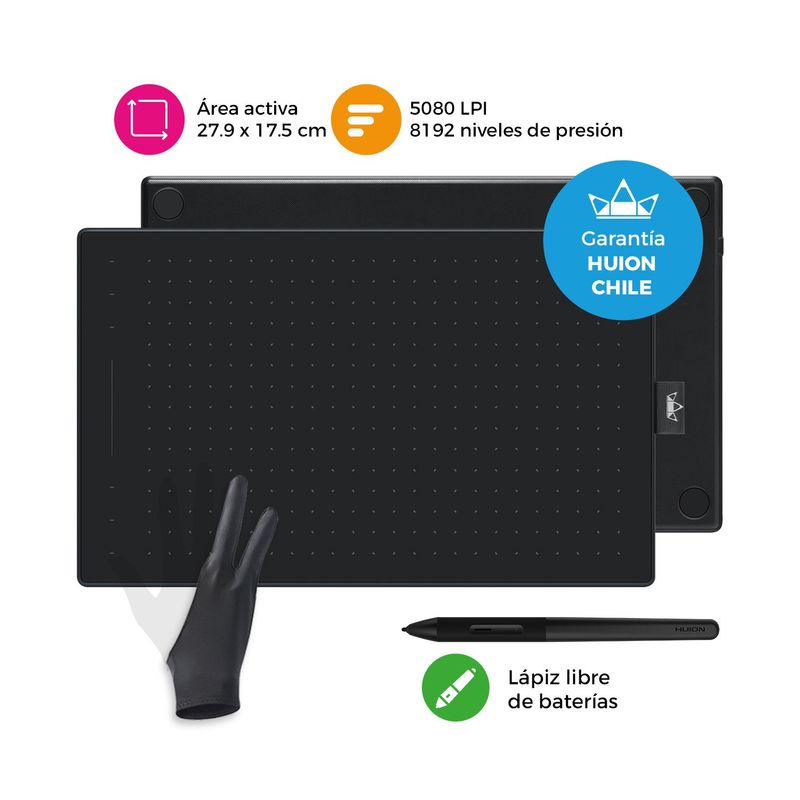HUION - Tableta Gráfica Digitalizadora Huion RTP-700 Black - Incluye Guante