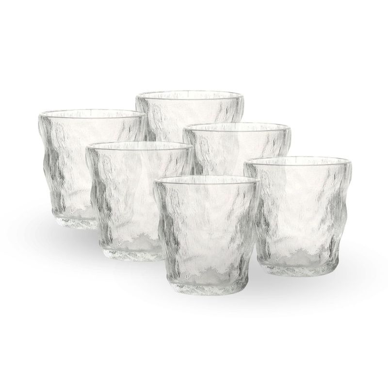 SANTU HOME & DECO - Set 6 Vasos Licor 300ml Vidrio Relieve