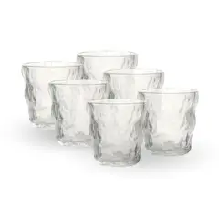 SANTU HOME & DECO - Set 6 Vasos Licor 300ml Vidrio Relieve