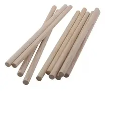 GENERICO - Palos Redondos De Madera 12x300mm - 4 Unidades