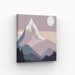 GENERICO - Pintura con números en bastidor 20x20 Montaña Nevada- Painting by numbers