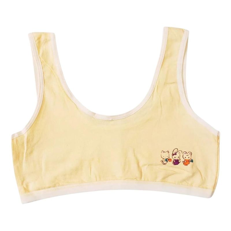 MPROPIA - Pack 2 Sosten Juvenil Niñas Lolas Algodón Suave GATITO 478