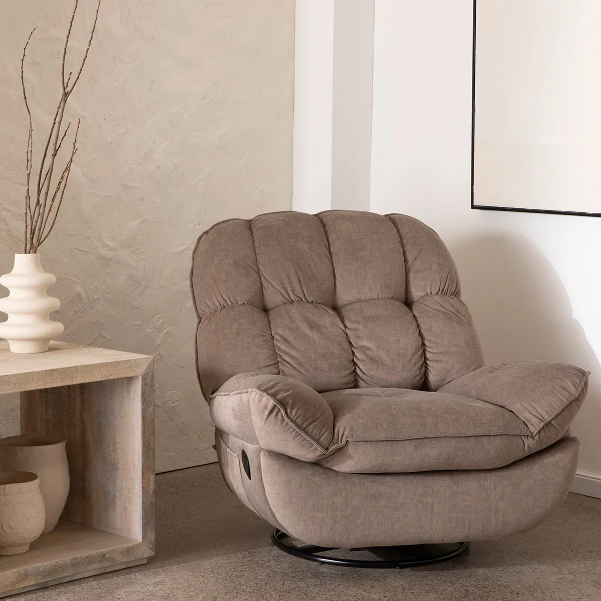 VYS SPA - BERGER MILANIUM BROWN RECLINABLE GIRATORIO Y MECEDOR