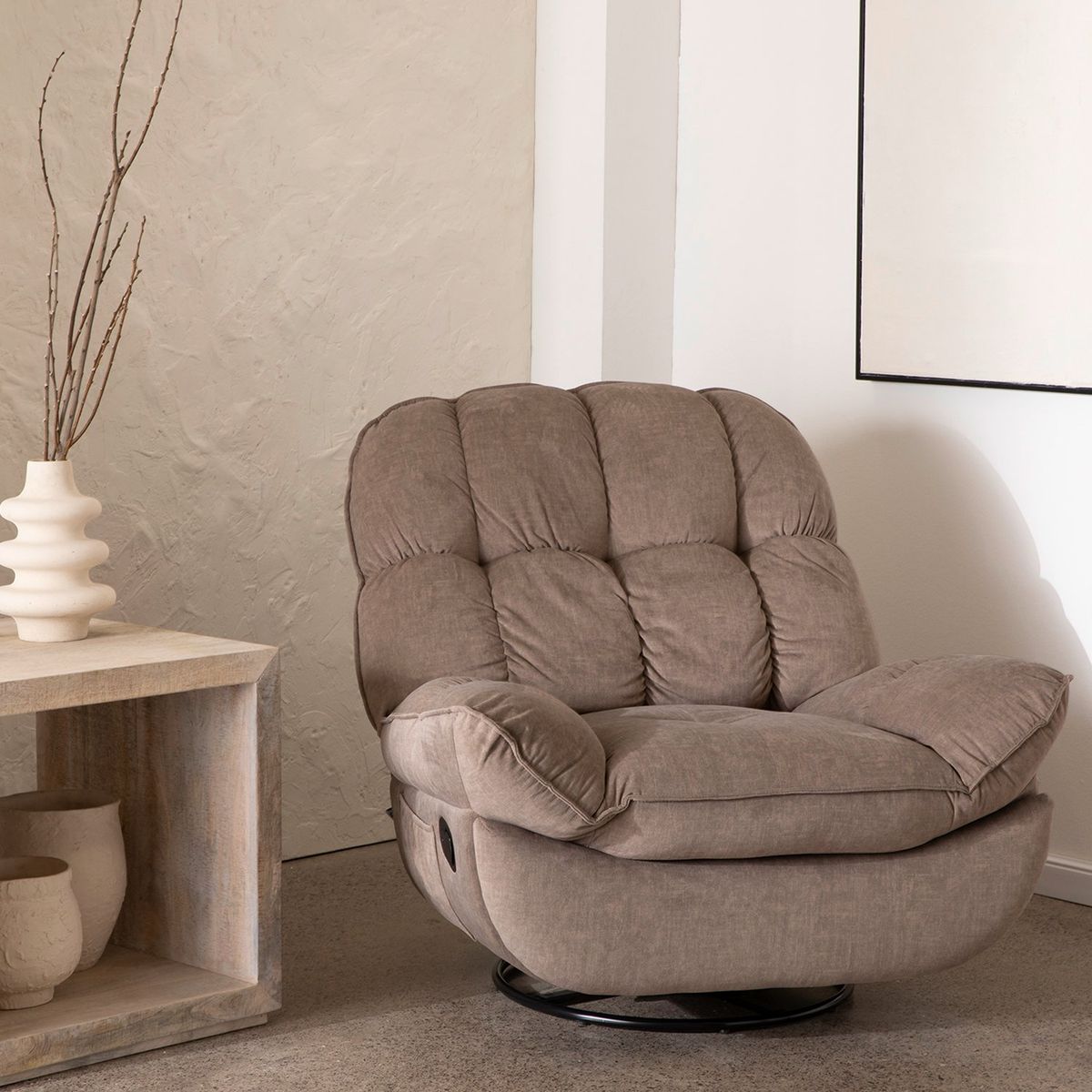 VYS SPA - BERGER MILANIUM BROWN RECLINABLE GIRATORIO Y MECEDOR