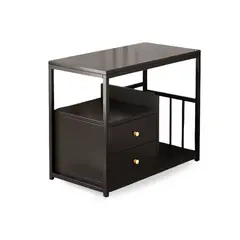 SANTU HOME & DECO - Mesa Auxiliar Con Ruedas Y Cajones Carrito Mueble Lateral