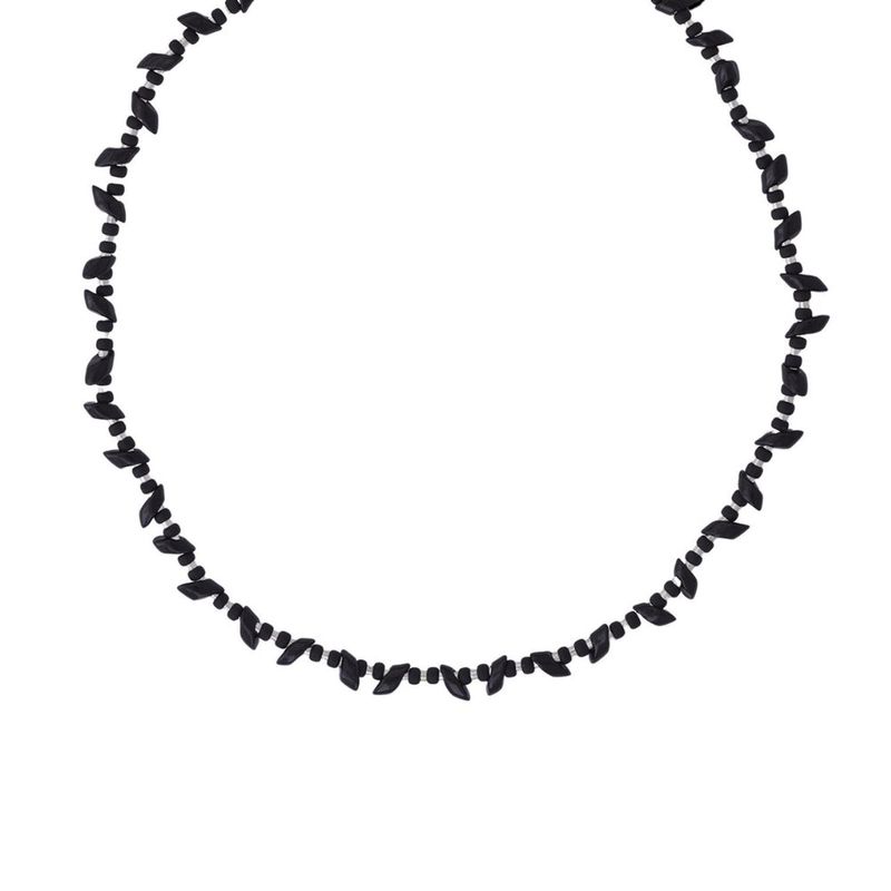 ZAZU - Collar Irregular Negro y Plateado