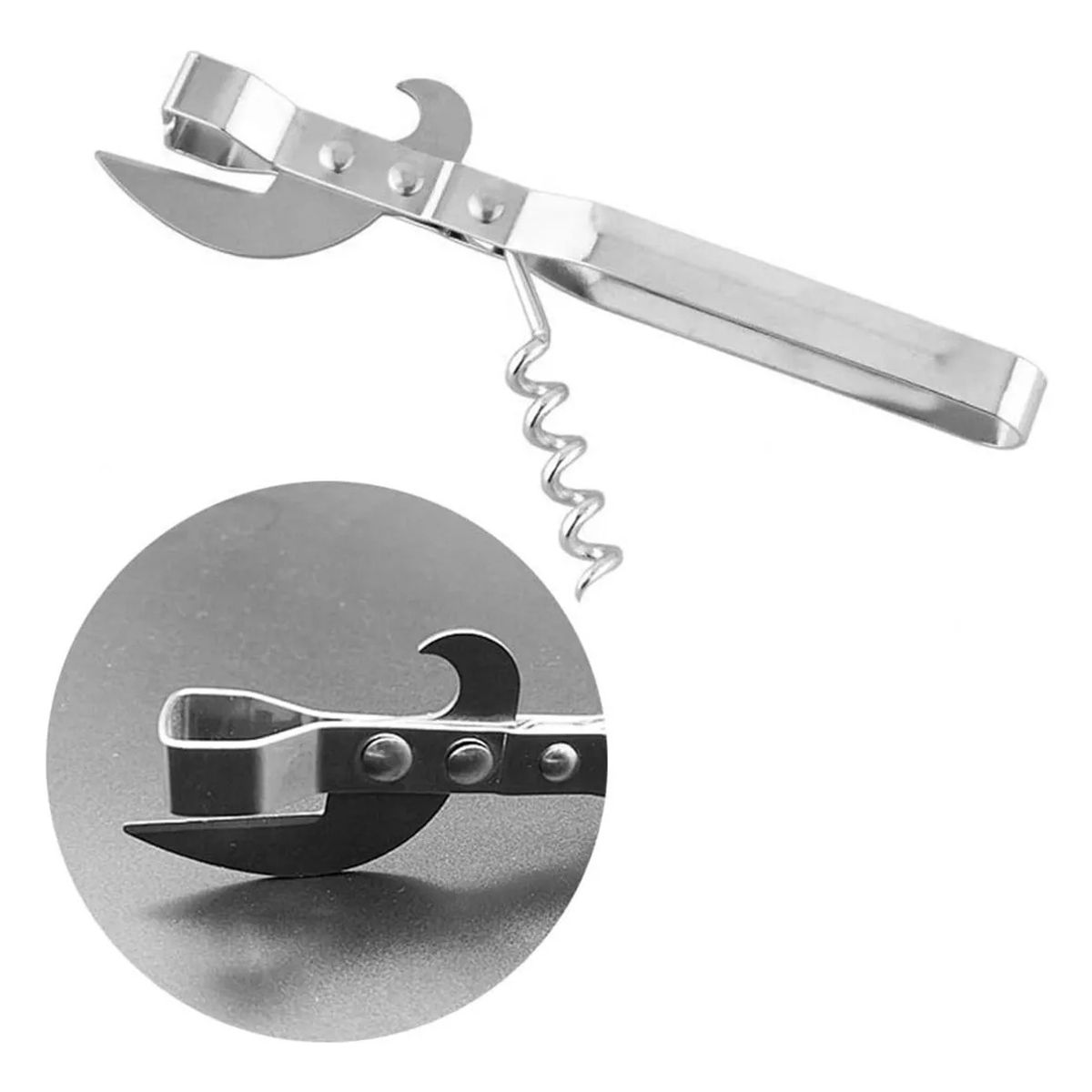 GENERICO - Abridor De Latas Abrelatas Sacacorcho Descorchador Manual