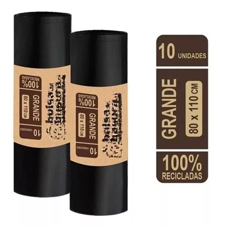 GENERICO - Pack 100 Bolsa De Basura 80x110 Cm (10 Paquetes De 10unid.)