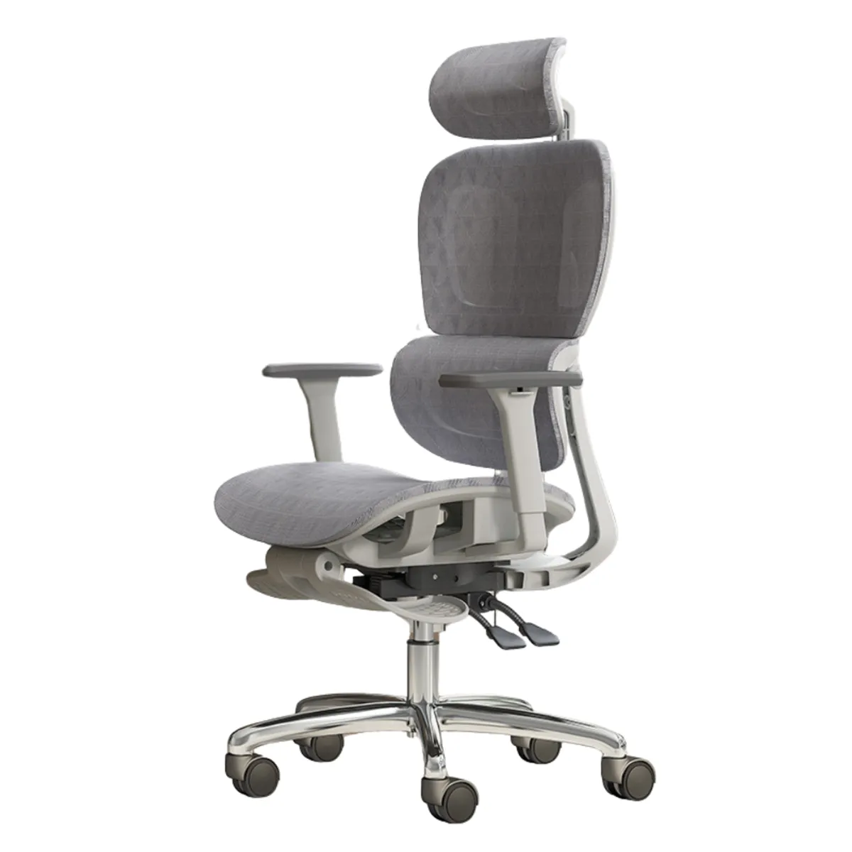 CRUSEC - Silla Oficina Élite Ergonómica Soporte Lumbar Cervical Ajustable Gris