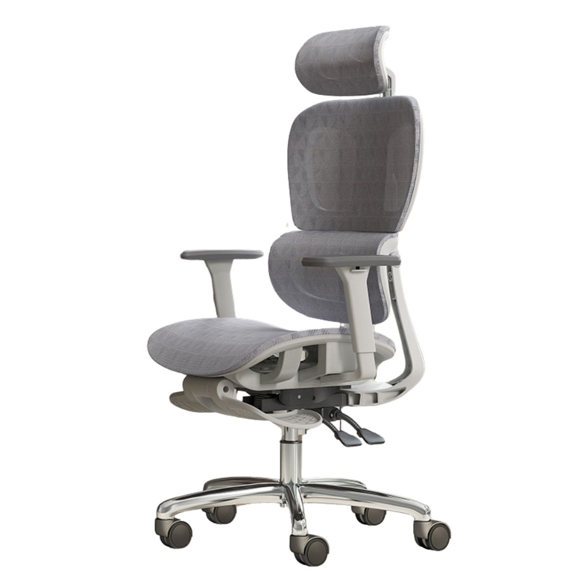 CRUSEC - Silla Oficina Élite Ergonómica Soporte Lumbar Cervical Ajustable Gris