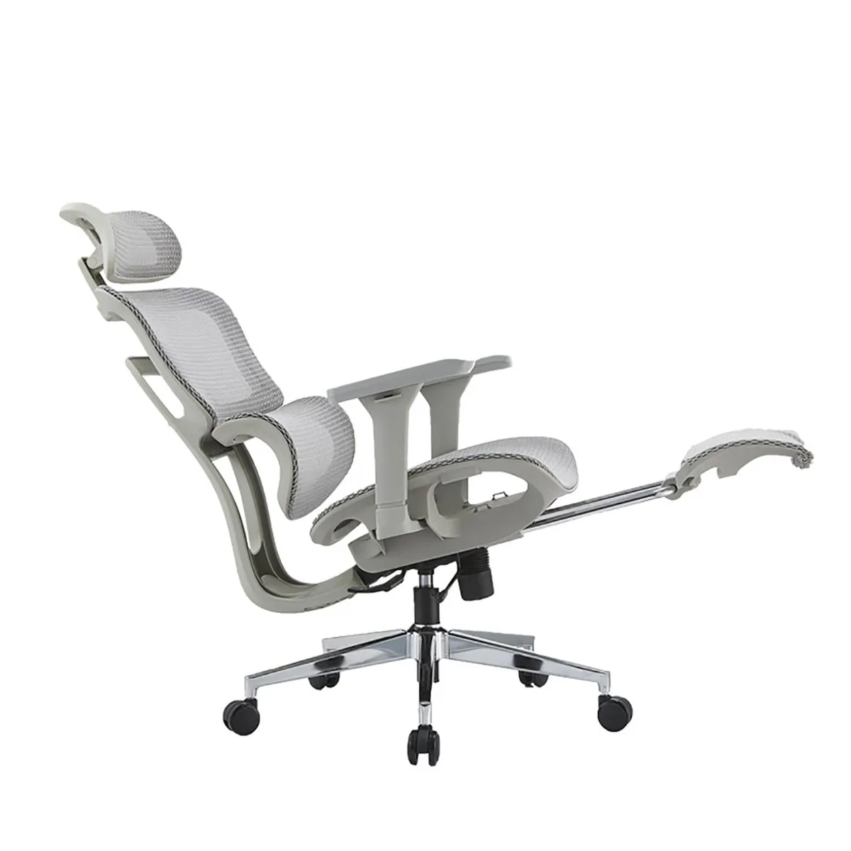 CRUSEC - Silla Oficina Élite Ergonómica Soporte Lumbar Cervical Ajustable Gris