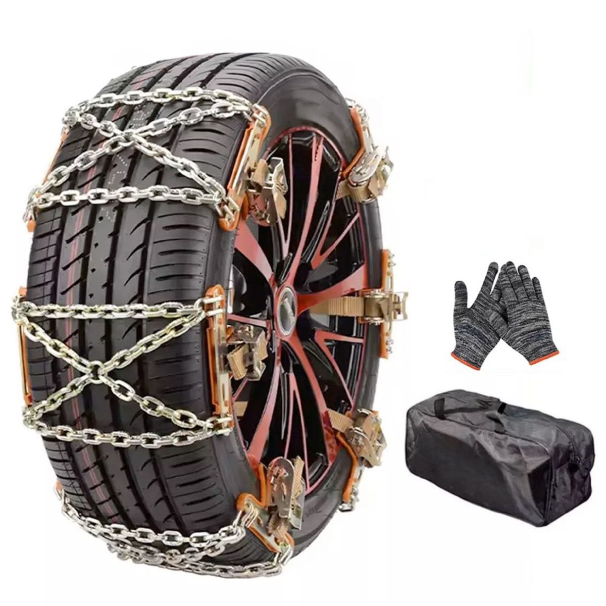 GENERICO - Cadenas Para Nieve Auto Camioneta Set X6 165-275mm