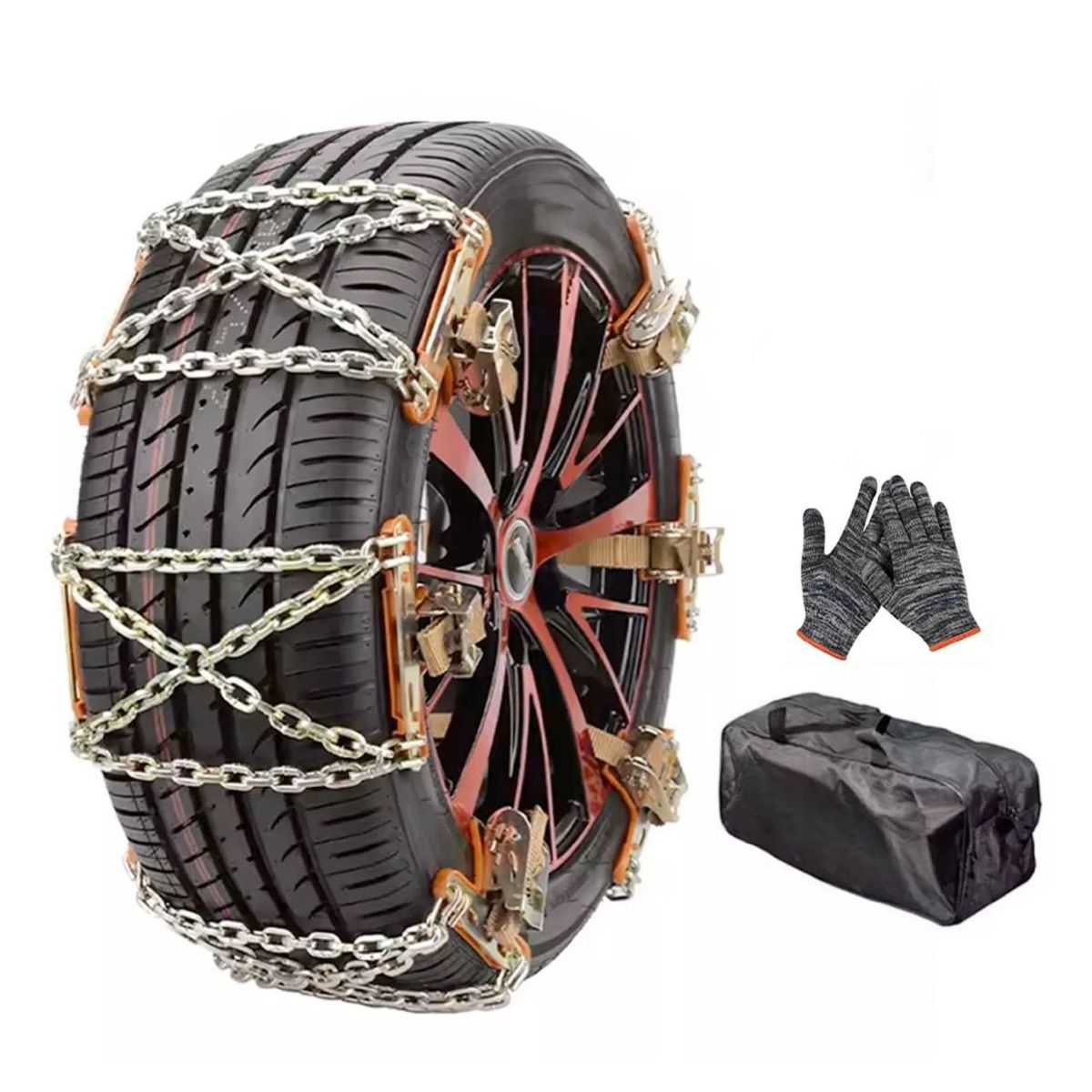 GENERICO - Cadenas Para Nieve Auto Camioneta Set X6 165-275mm