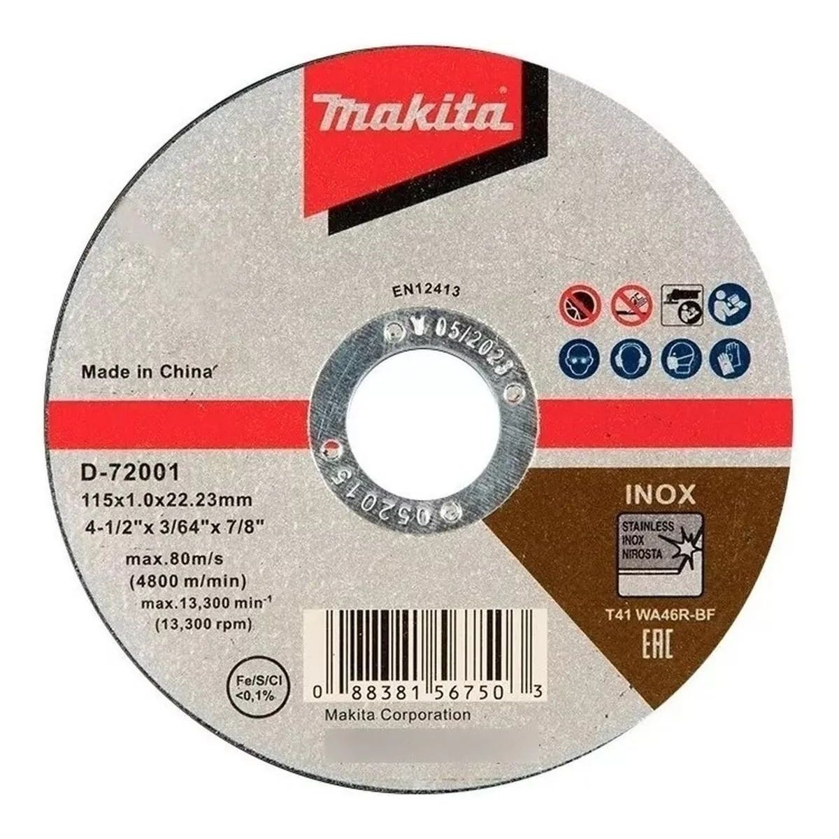 MAKITA - Disco Ultrafino Corte Acero Inox 4-12 Makita D-72001