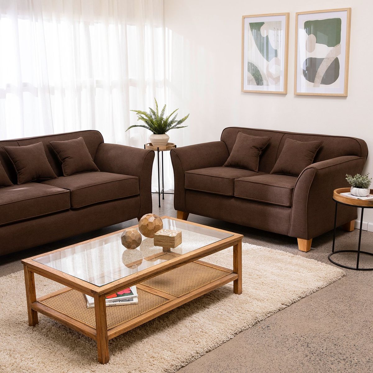 ALMORE - JUEGO DE LIVING TURIN 32 CUERPOS CHOCOLATE