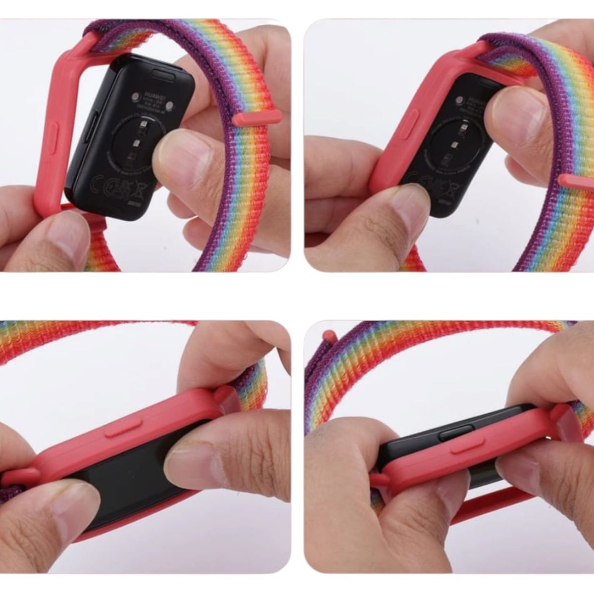 GENERICO - Correa Pulsera Arcoíris Nylon Huawei Smartband Fit 8-9