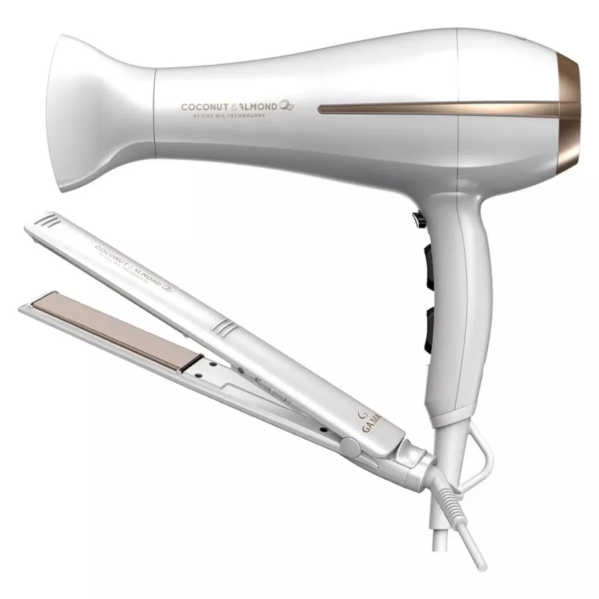 GAMA - Combo Secador + Plancha Gama Coco & Almond Oil Technology