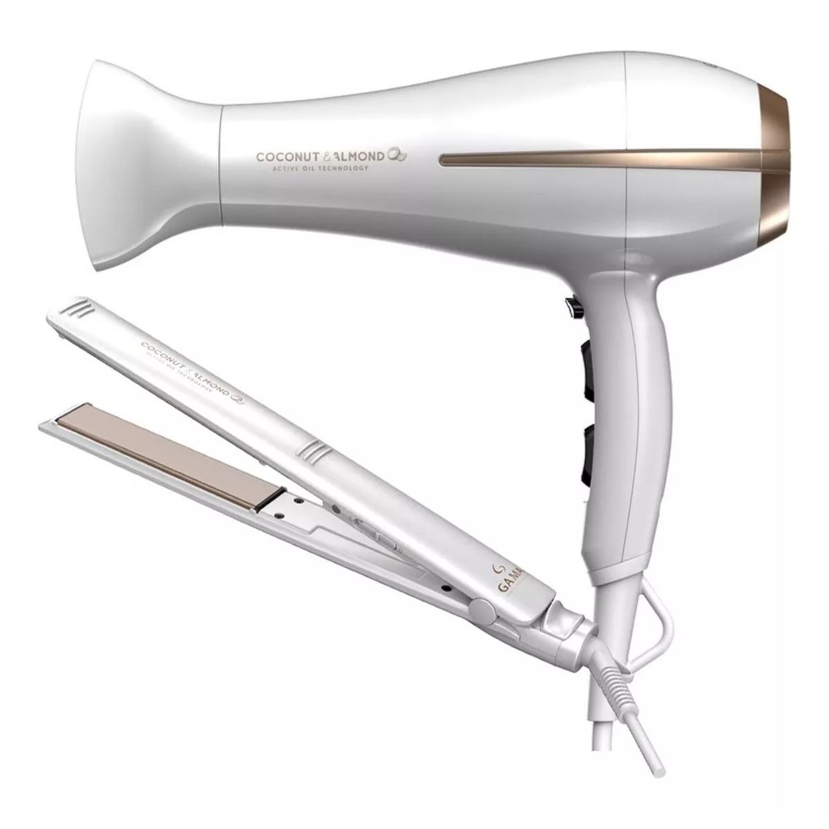 GAMA - Combo Secador + Plancha Gama Coco & Almond Oil Technology