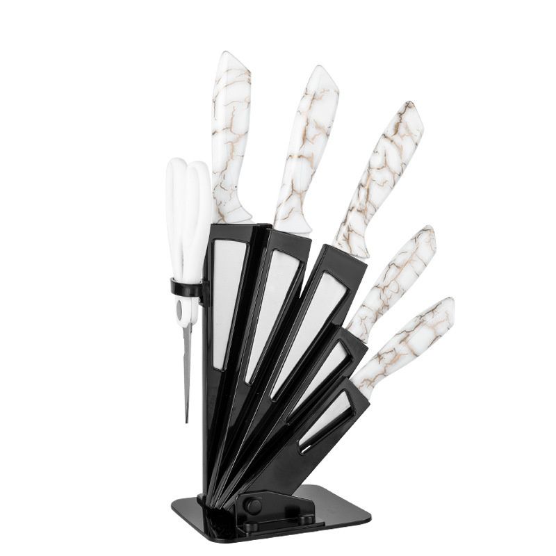 GENERICO - Set De Cuchillos De Cocina 7 Piezas Diseño Elegance Marble