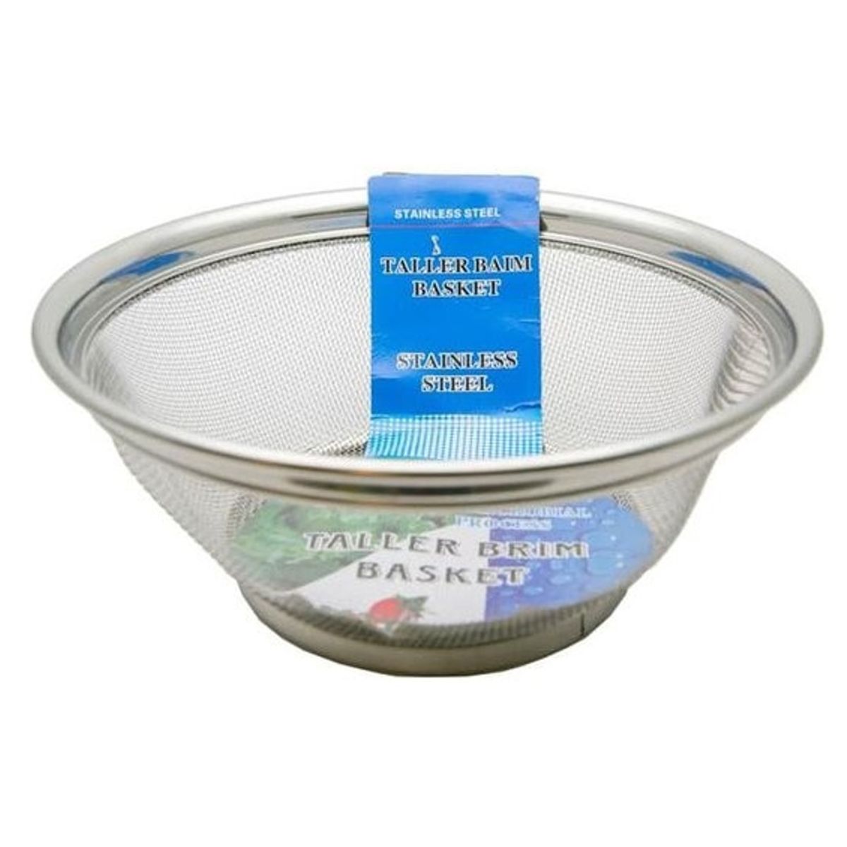 GENERICO - CESTA COLADOR DE ACERO INOXIDABLE BORDE ALTO 25CM