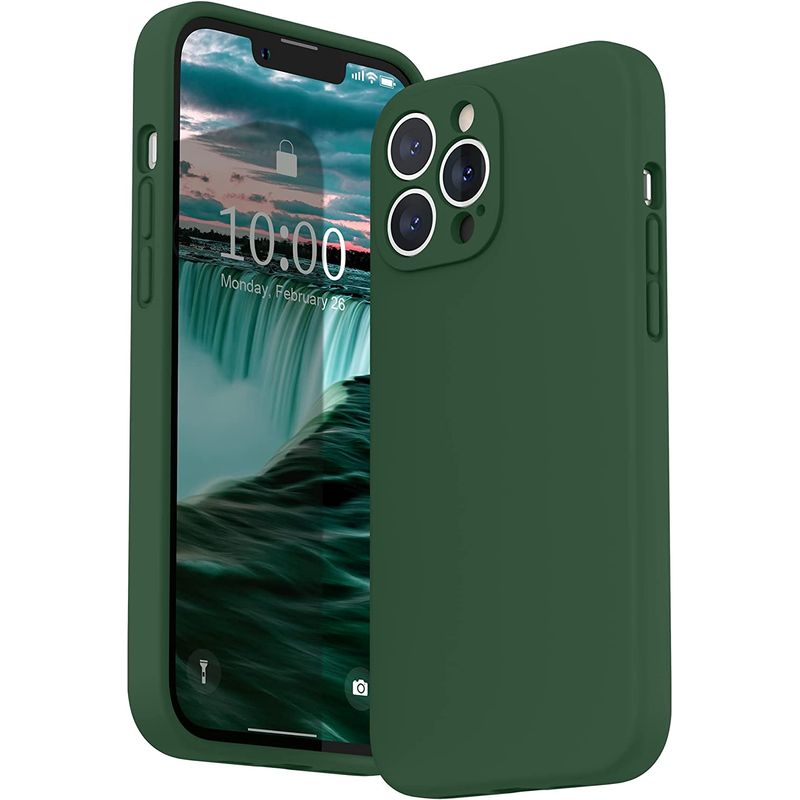 CELLBOX - Carcasa de Silicona con Protector de Cámara para iPhone 12 Pro - Verde