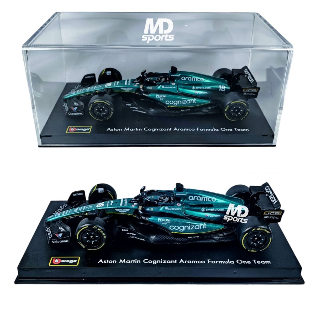 BBURAGO - Auto F1 Aston Martin AMR23 2023 #18 StrollCaja Acrili. 1:43