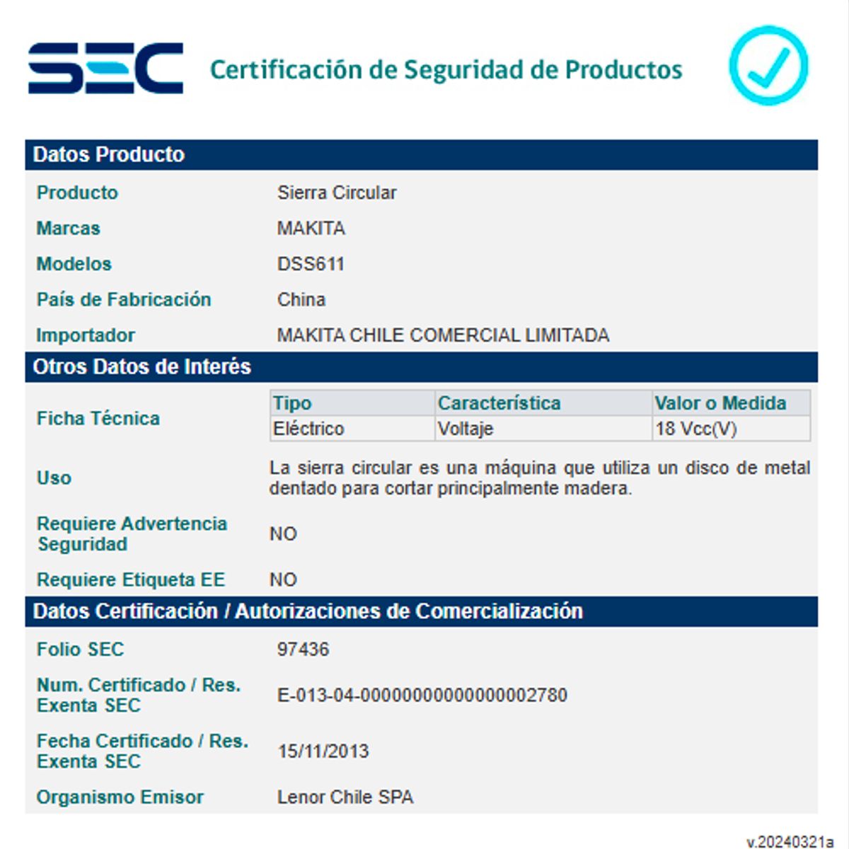 MAKITA - Sierra circular inalámbrica 165mm 18V DSS611 RFE - Makita
