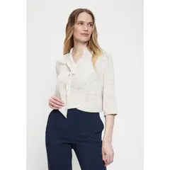 MA GRIFFE - Blusa Manga Larga Crudo Mujer Magriffe