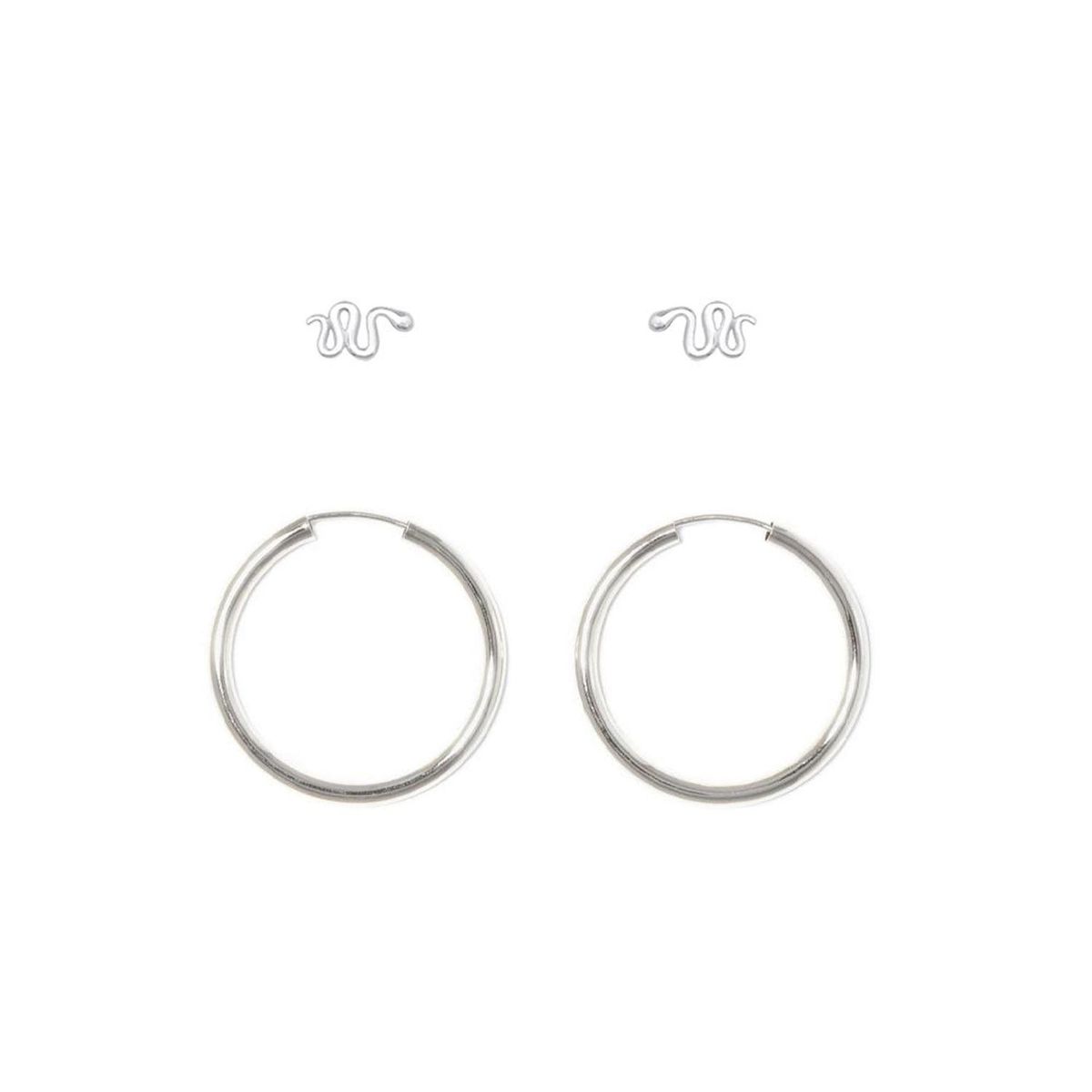 ZAZU - Pack Argollas de Plata y Serpiente
