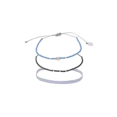 ZAZU - Pack Pulseras Telar Celeste, Negro y Azul