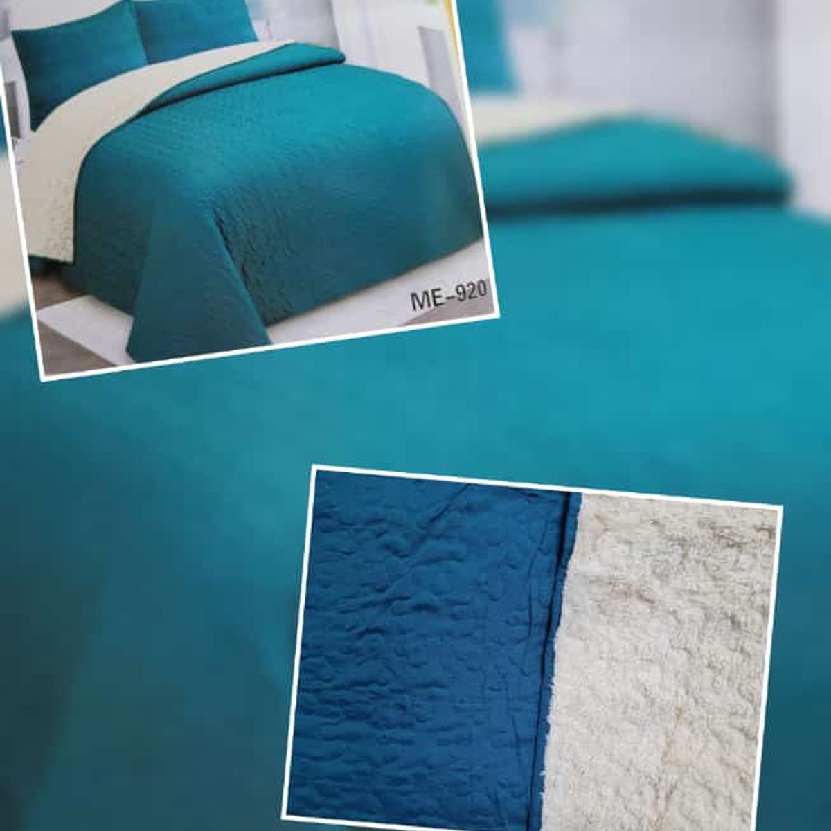 GENERICO - CUBRECAMA DE VERANO TELA CON CHIPORRO UNICOLOR TURQUESA 1.5 PLAZAS FY