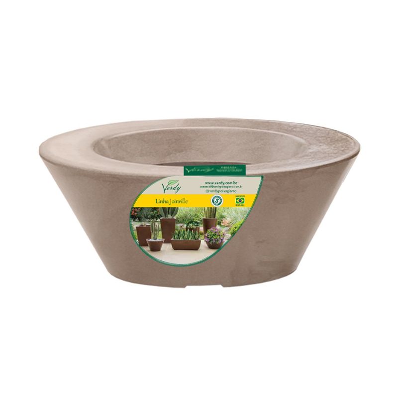 VERDY - Maceta Joinville Cóncavo Beige 24x12cm Efecto Marmoleado