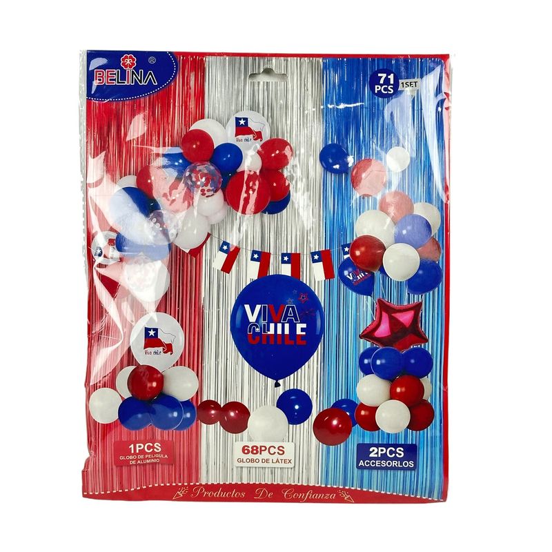 GENERICO - Set Decorativo Arco Globos 71 Celebracion Fiesta Patrias