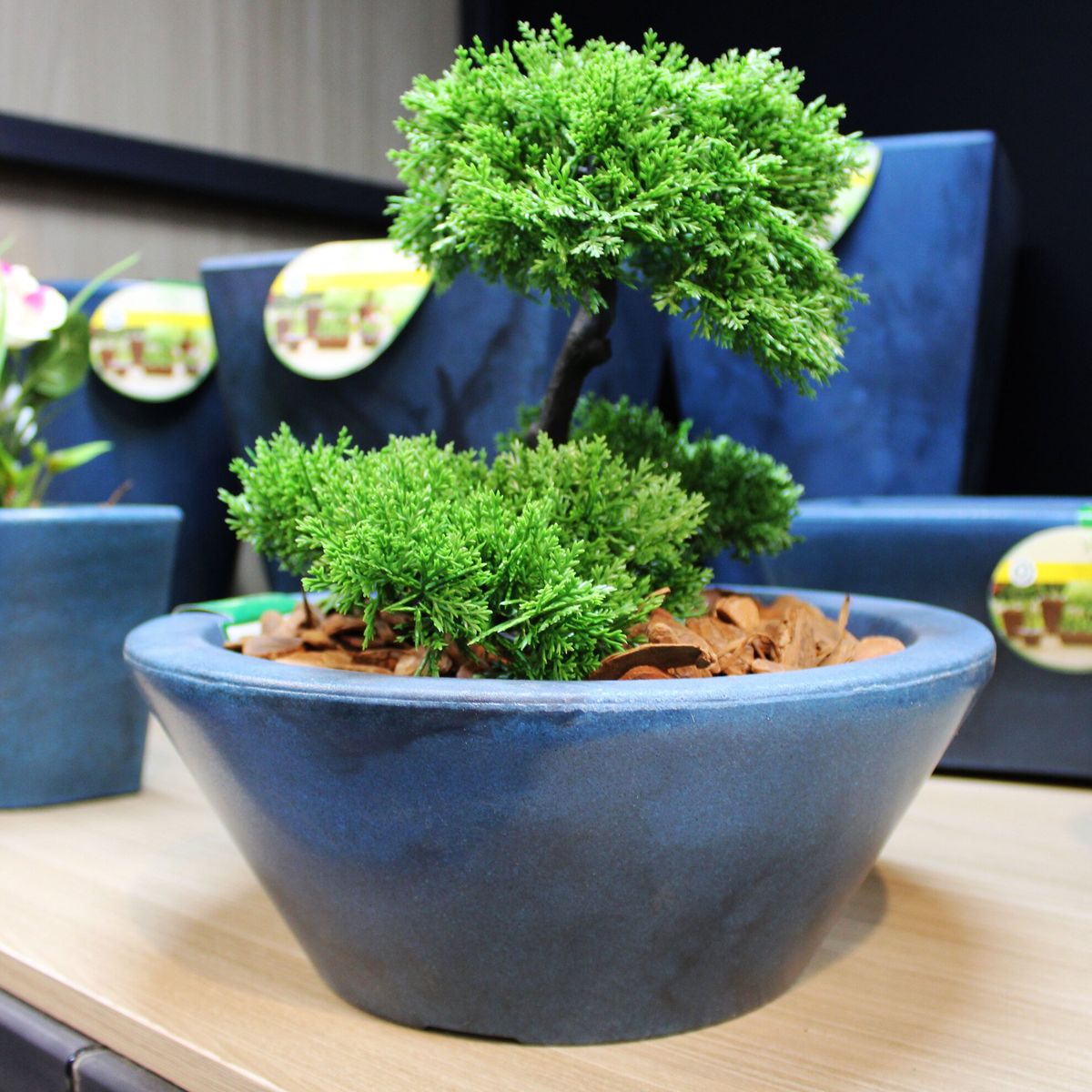 VERDY - Maceta Joinville Cóncavo Blanco 24x12cm Efecto Marmoleado