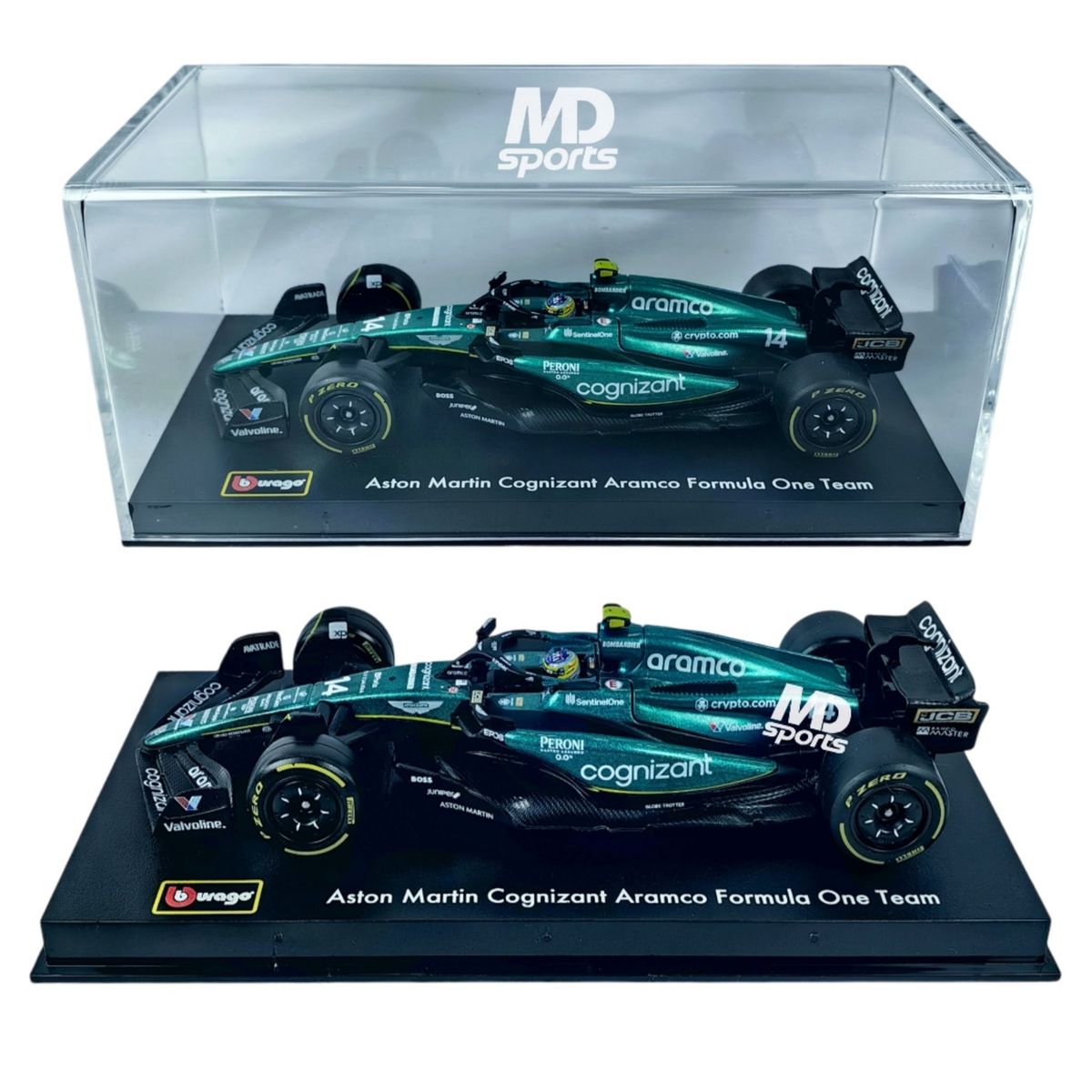 BBURAGO - Auto F1 Aston Martin AMR23 2023 #14 Alonso Caja Acrili. 1:43