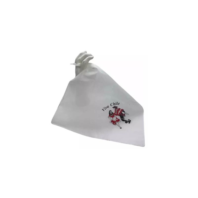 GENERICO - Pañuelo Blanco Logo Viva Chile Baile Cueca 1 Und