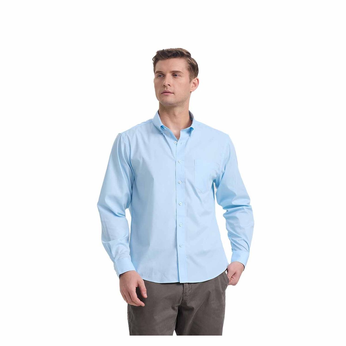 FASHION'S PARK - Camisa Hombre Con Bolsillo Celeste Fashion's Park
