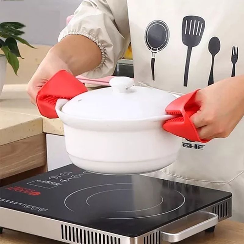 LINE - Guantes Para Horno Toma Olla Protector De Silicona Cocina Pack de 2