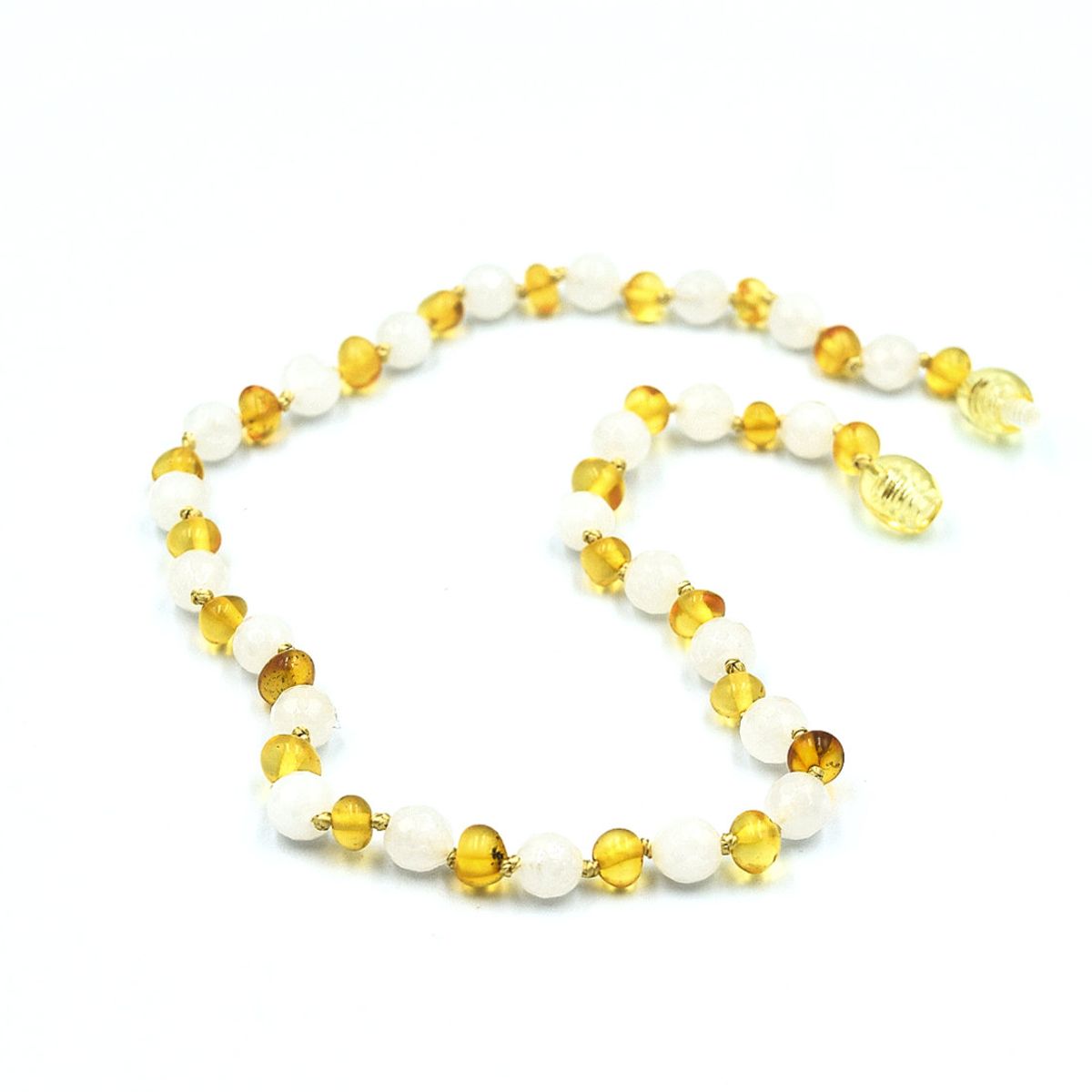 GENERICO - Collar de Ámbar Báltico Certficado y Cuarzo Rosa para Bebé