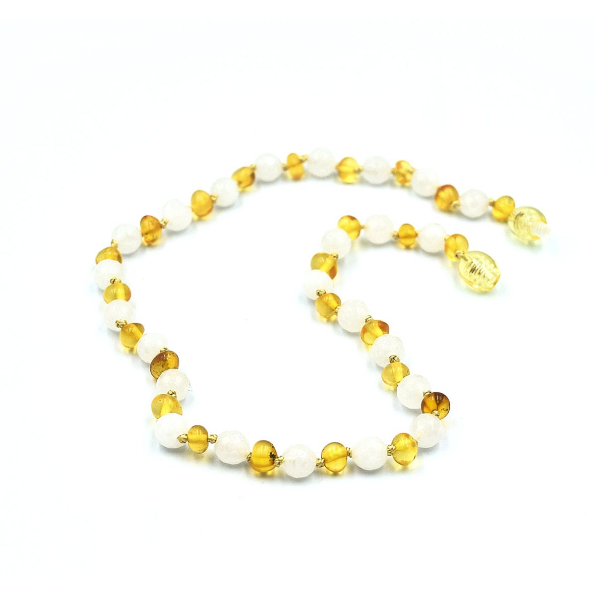 GENERICO - Collar de Ámbar Báltico Certficado y Cuarzo Rosa para Bebé