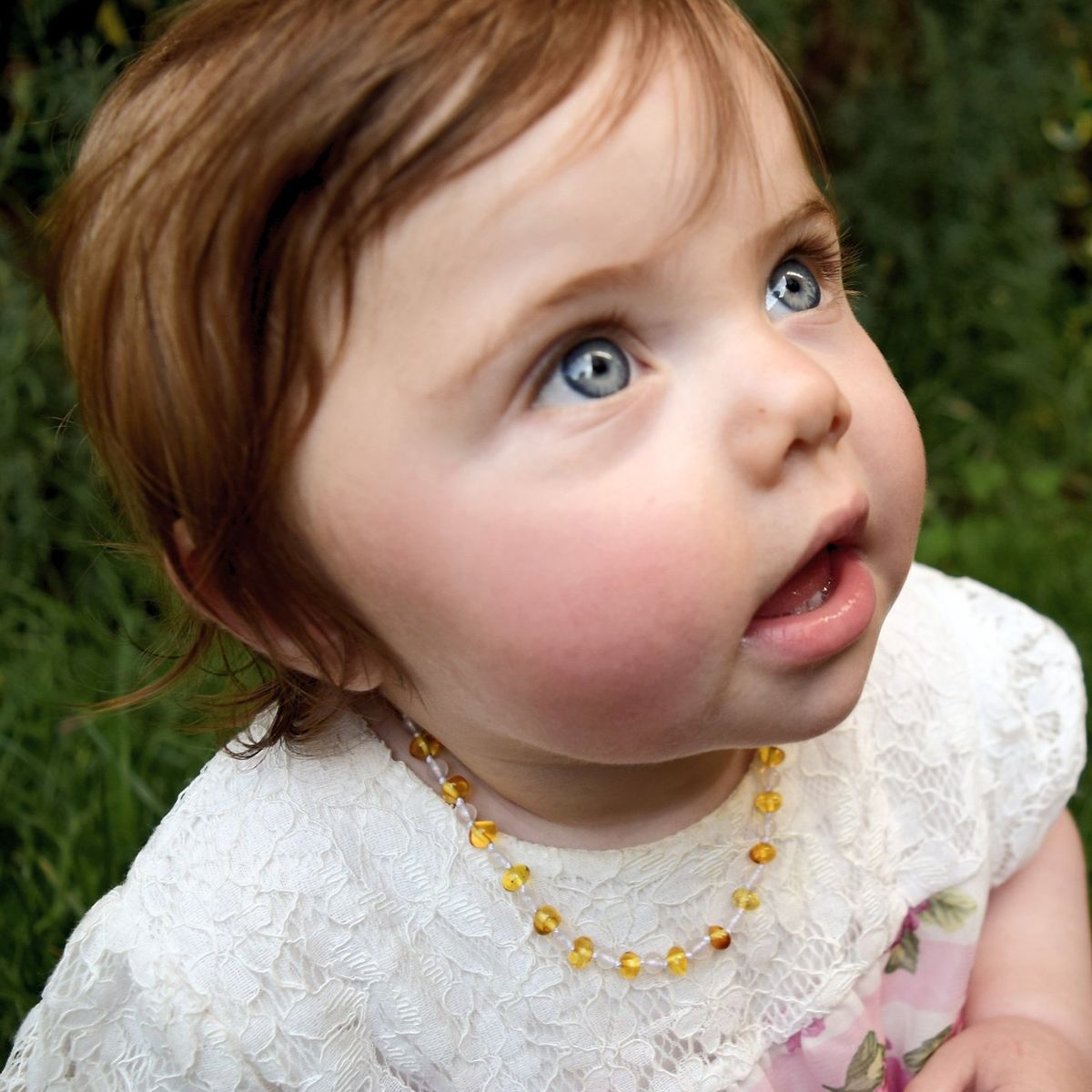 GENERICO - Collar de Ámbar Báltico Certficado y Cuarzo Rosa para Bebé