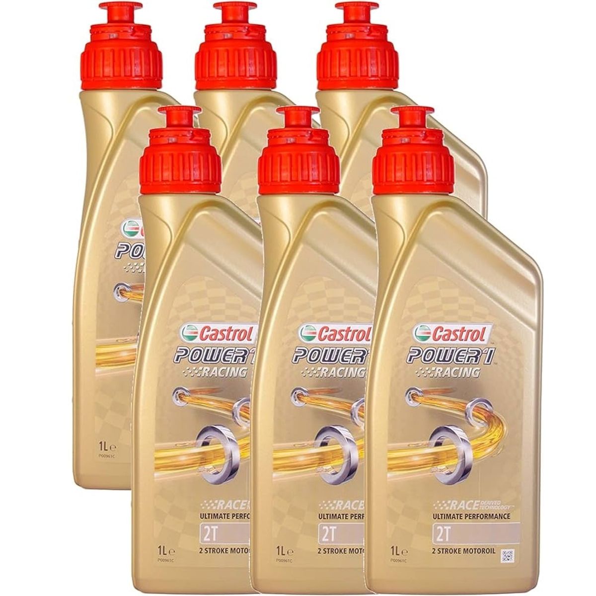 CASTROL - Pack 6L Aceite Castrol Power 1 Full Sintético 2T Racing