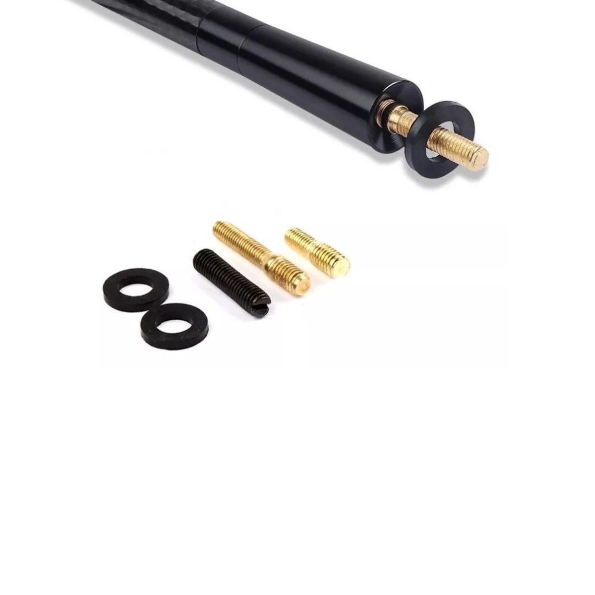 GENERICO - Antena Universal Metalica Carbono Auto  Adaptadores PLATA