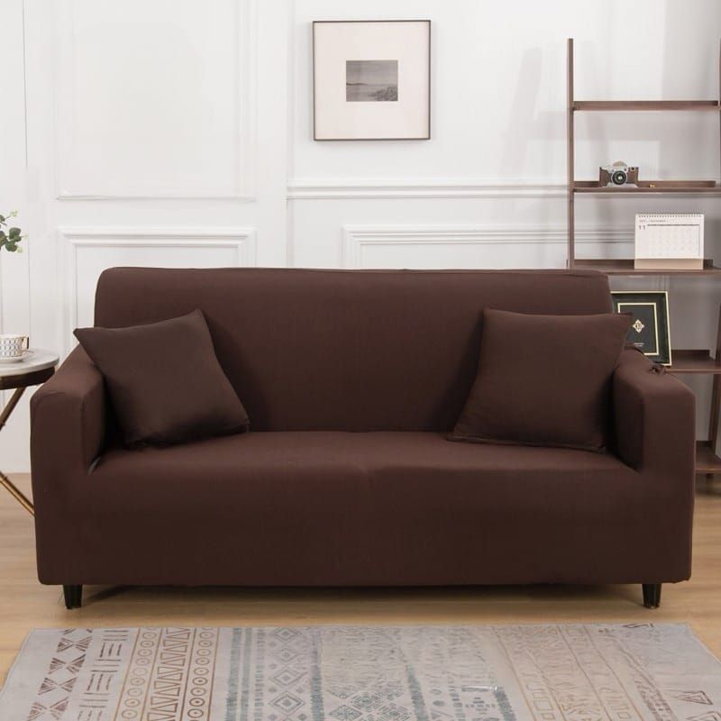 GENERICO - Funda de Sillon 2 Cuerpos Poliéster Elástico. Color Cafe TF01