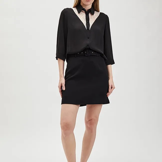 ASH - Blusa Manga Larga Negro Mujer Ash