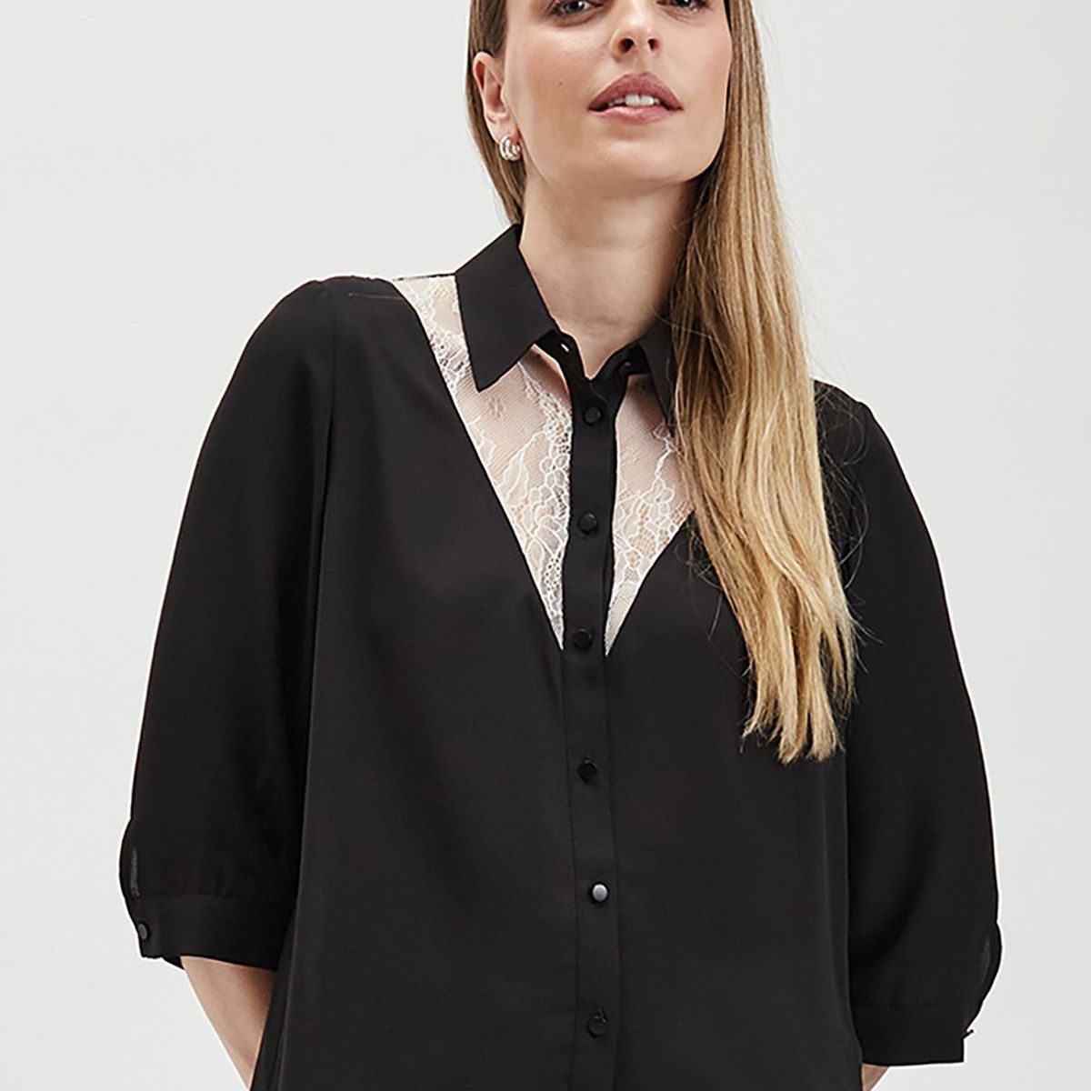 ASH - Blusa Manga Larga Negro Mujer Ash