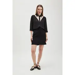 ASH - Blusa Camisera Encaje Negro