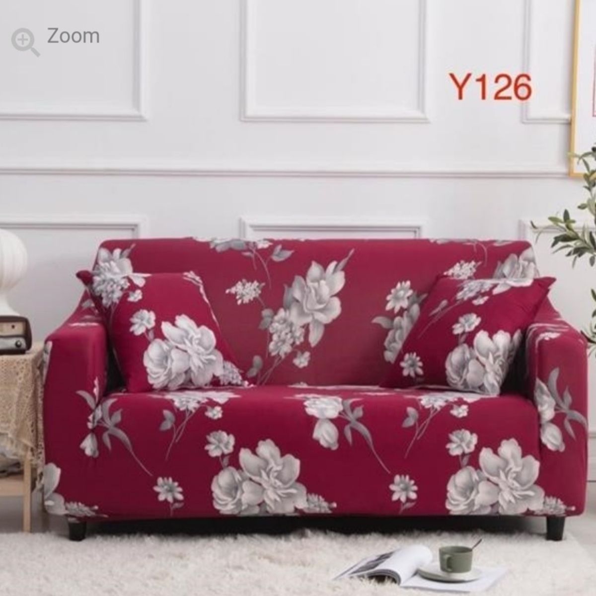 GENERICO - Funda de Sillon 2 Cuerpos Poliéster Elástico. Color Burdeos Y126-1