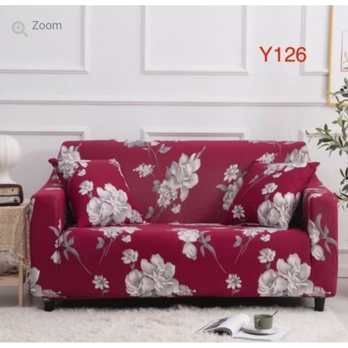 GENERICO - Funda de Sillon 2 Cuerpos Poliéster Elástico. Color Burdeos Y126-1