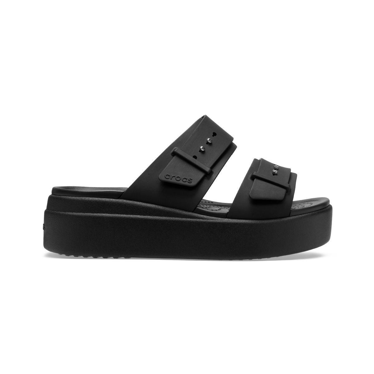 CROCS - Sandalia Crocs Brooklyn Buckle Low Wedge Mujer Black